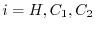 $ i=H, C_1, C_2$